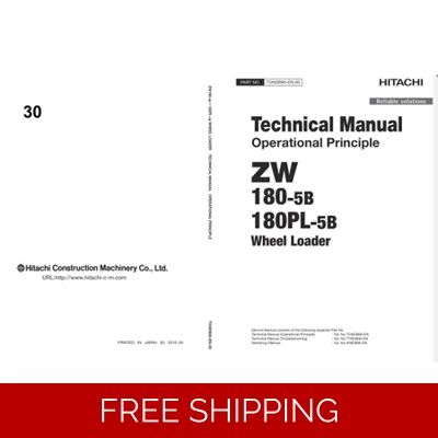 HITACHI ZW180-5B WHEEL LOADER TECHNICAL MANUALS